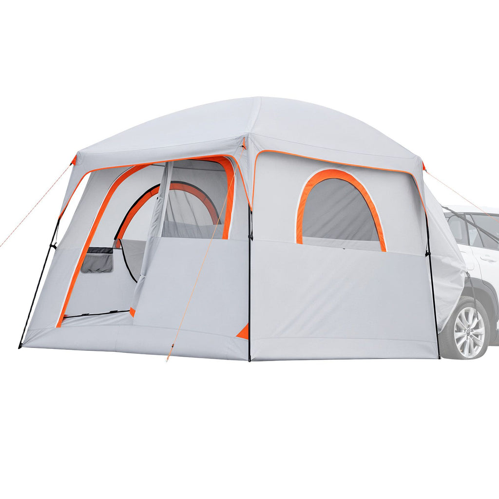 Large SUV Tent for 6 Person, 10 x 9 FT 3-Season SUV Tailgate Tent with Ventilated Doors & Mesh Windows, PU2000mm Waterproof Dual-Use Car Rear Hatch Tents for Outdoor Camping Hiking