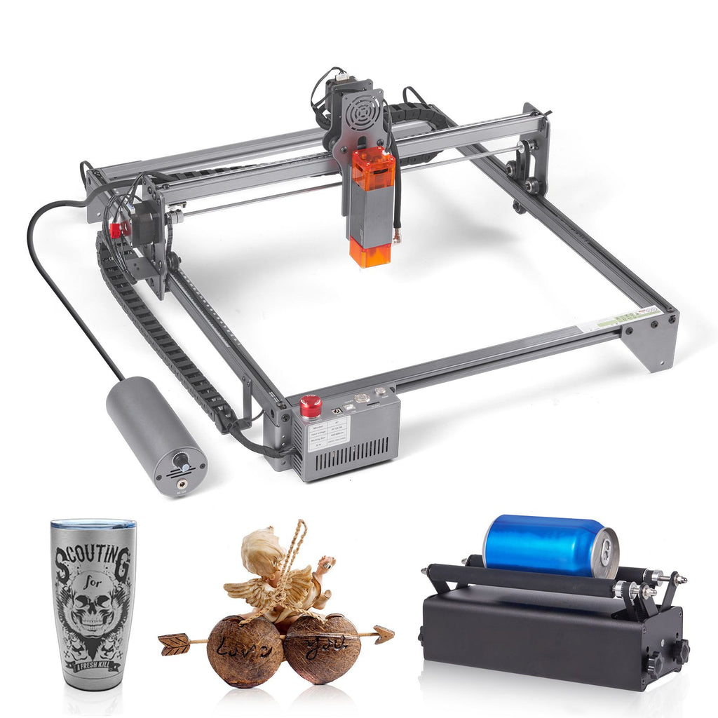 Laser Engraver, 10W Output Laser Engraving Machine, 15.7" x 15.7" Large Working Area, 10000mm/min Movement Speed, Compressed Spot with Rotary Roller, Laser Cutter for Wood, Certain Metal