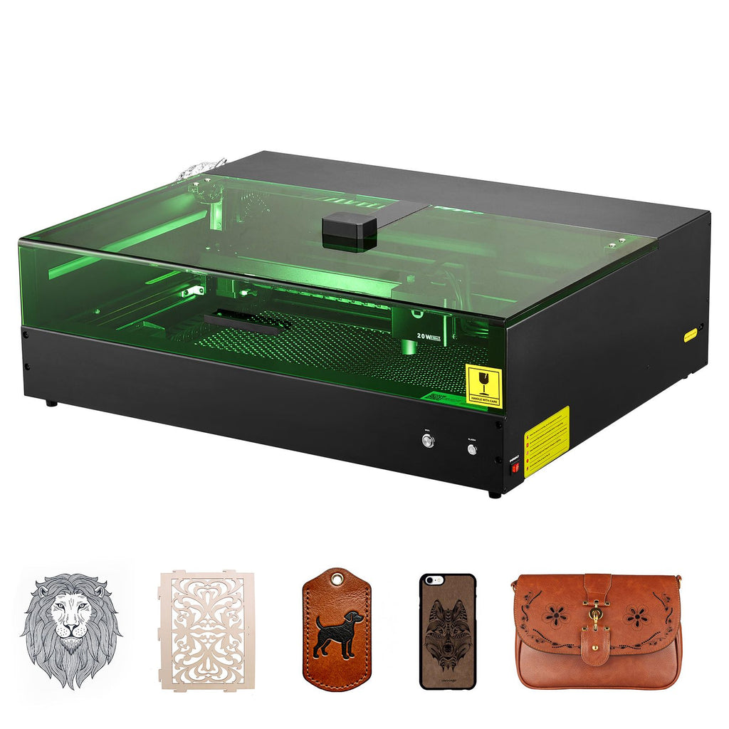 Laser Engraver, 20W, Laser Engraving and Cutting Machine with Enclosure Camera, Laser Cutter, 36000 mm/min, 19.7 x 12.6 in Working Area, for Wood, Leather, Glass, Paper, Certain Metal, Class 1