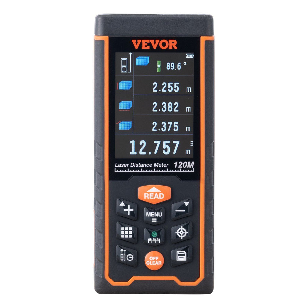 Laser Measure, 400 ft, ±1/16'' Accuracy Laser Distance Measure with 100-Group Storage, ft/m/in/ft+in, 2.4'' Colorlit LCD Screen Laser Meter, Pythagorean Mode, Measure Distance, Area and Volume