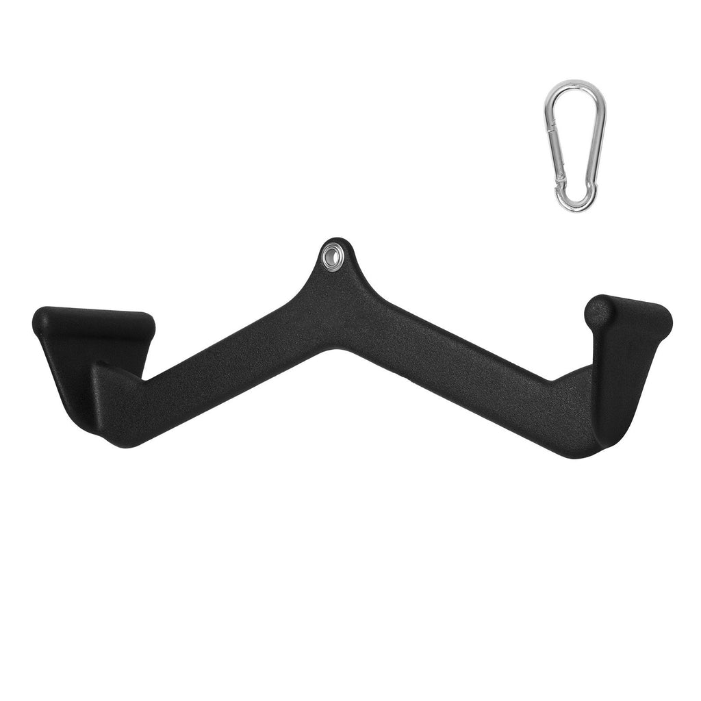 LAT Pulldown Attachment, Cable Machine Rowing V-bar Attachment, Tricep Pull Down Bar, Back Strength Training Rubber Coated Handle Grip, Bicep Curl Tricep Lat Pulldown Bar for Home Gym Fitness