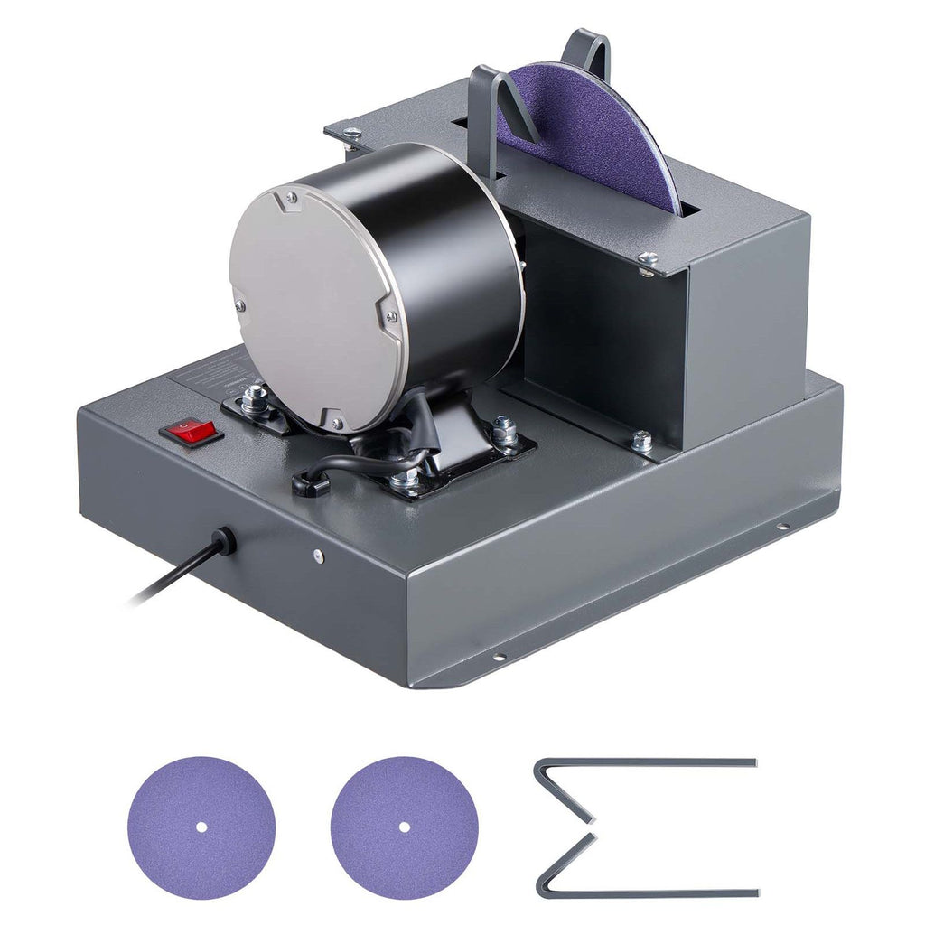 Lawn Mower Blade Sharpener, 1/3HP Lawnmower Blades Grinder with 7" Ceramic Grinding Wheel, 30° or 40° Blade Sharpening Machine for High Lift, Low Lift, Gator & Flat Blades