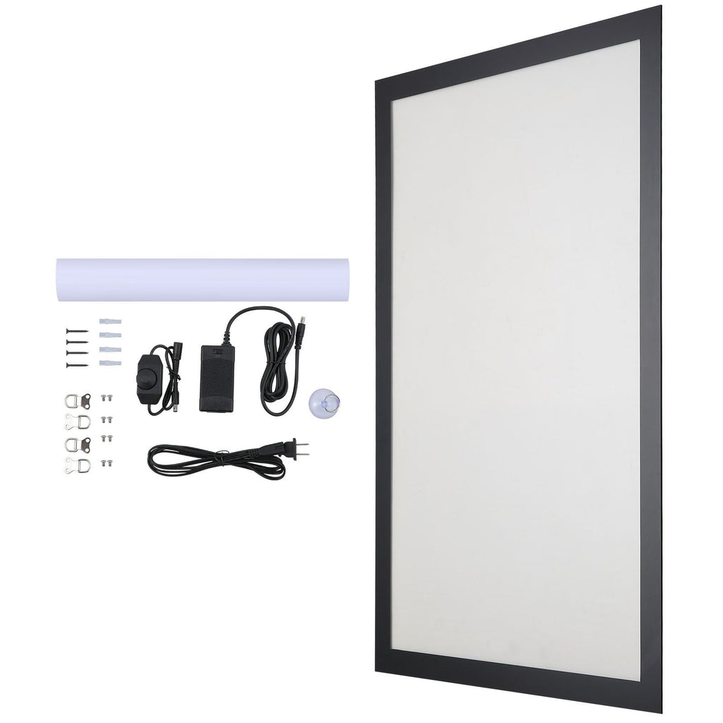 LED Poster Frame in Black, 24" x 36" Photo Frame, Sidewalk Sign for Advertising Display, Picture Aluminum Frame with Backlighting LED Light Box, Horizontal & Vertical Formats for Wall, Single