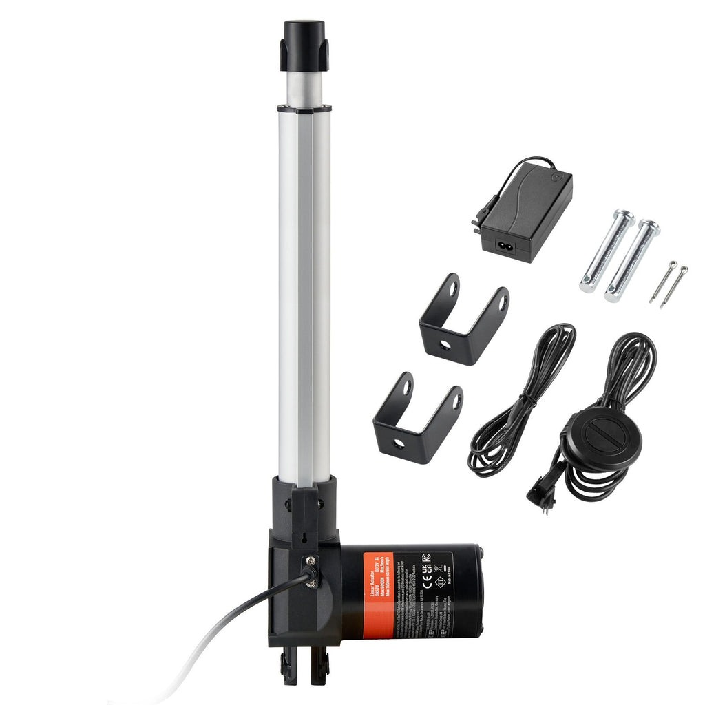 Linear Actuator Kit, 10 Inch High Speed 0.98"/s Linear Motion Actuator 24V, 220lbs/1000N Linear Actuator for TV/Table/Sofa Lifting, IP44 Protection - Adapter Power Supply Included