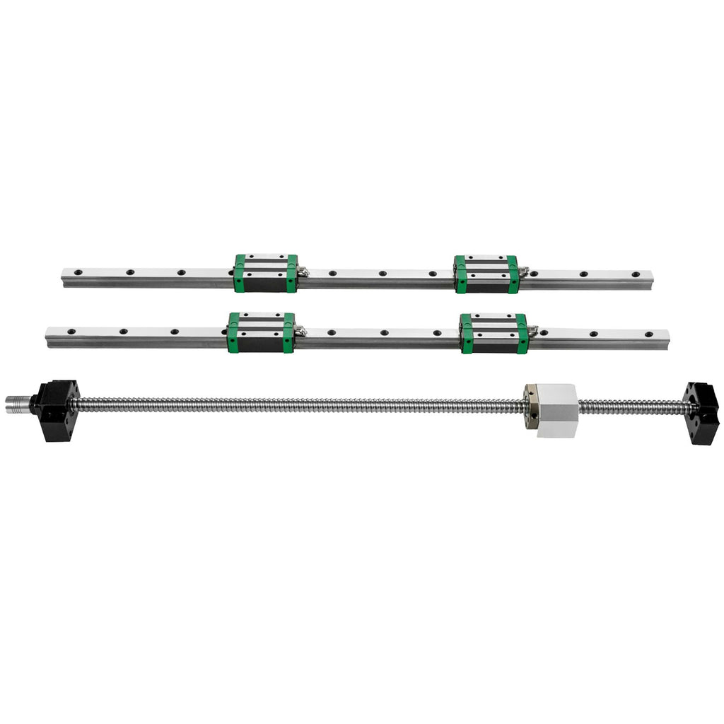Linear Guide Rail 2Pcs HGR20-1500mm Linear Slide Rail with 1Pcs RM1605-1500mm Ballscrew with BF12/BK12 Kit Linear Slide Rail Guide Rail Square for DIY CNC Routers Lathes Mills