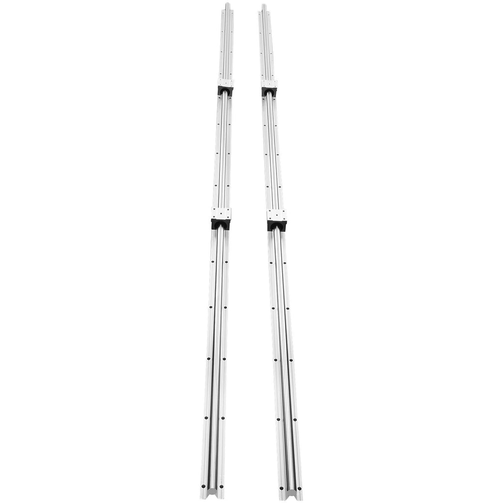 Linear Guide Rail Set, SBR16 2000mm, 2 PCS 78.7 in/2000 mm SBR16 Guide Rails and 4 PCS SBR16UU Slide Blocks, Linear Rails and Bearings Kit for Automated Machines DIY Project CNC Router Machines