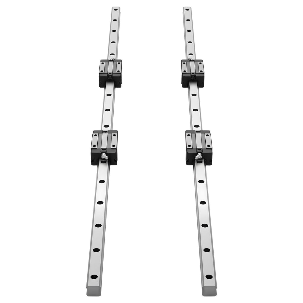 Linear Rail Guide Kit, HGR20, 2Pcs 1000 mm (39.4 inch) Linear Motion Rails and 4Pcs Bearing Slide Blocks, Anti Rust and High Precision Kit, for DIY, CNC Routers, Lathes, Mills, 3D Printers