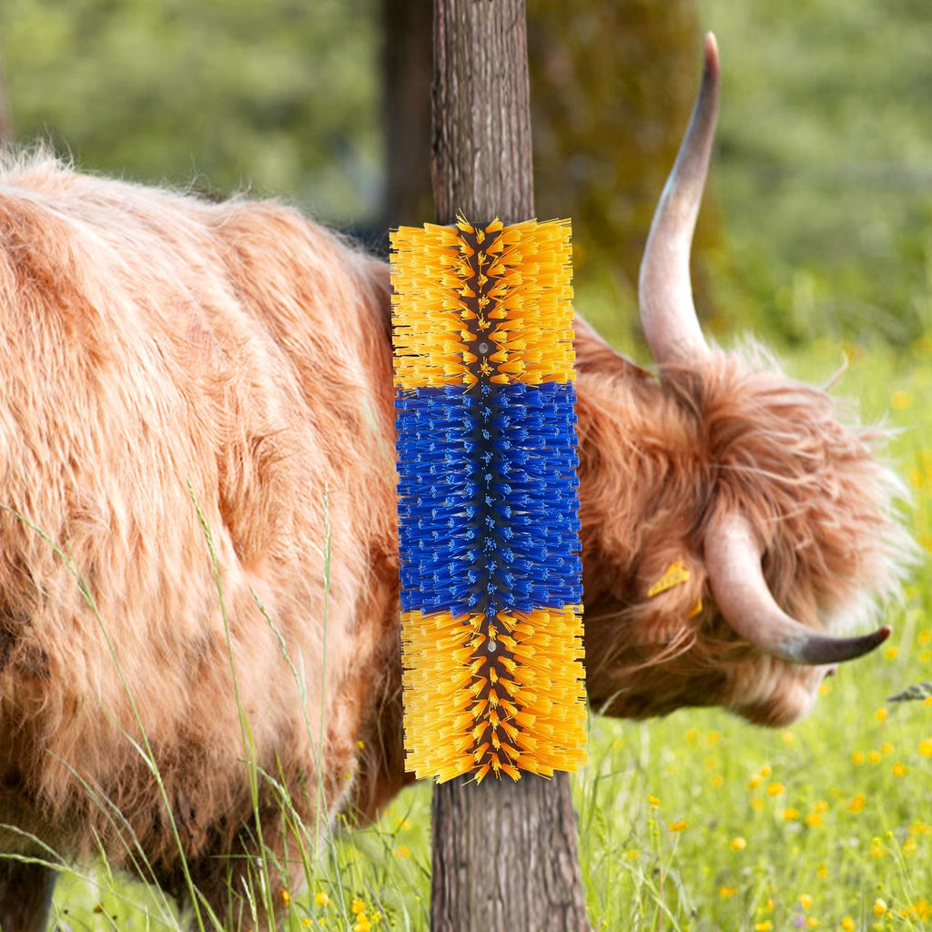 Livestock Scratching Brush, 4 Pcs Horse Brush with 8 Screws, 20 x 7.5 in Cow Scratcher, for Back Itch Relief & Keep Cleaning, Grooming & Scratching Post Brush for Horse, Pig, Cattle Supplies
