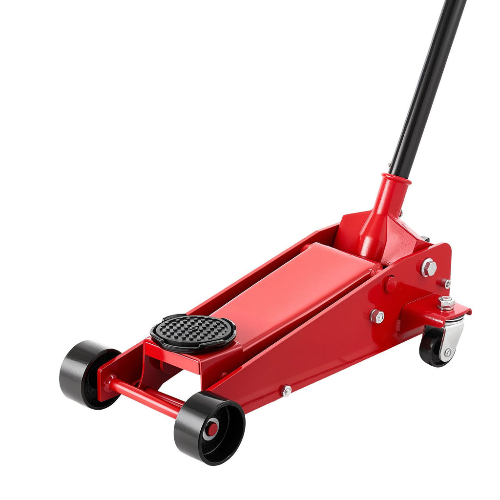Low Profile Floor Jack, 3 Ton (6614 lbs) Capacity, Steel Racing Floor Jack with Single Piston Quick Lift Pump, Hydraulic Trolley Car Lift for Sports Cars, SUVs, Pickups, Lifting Range 5.1"-19.7"