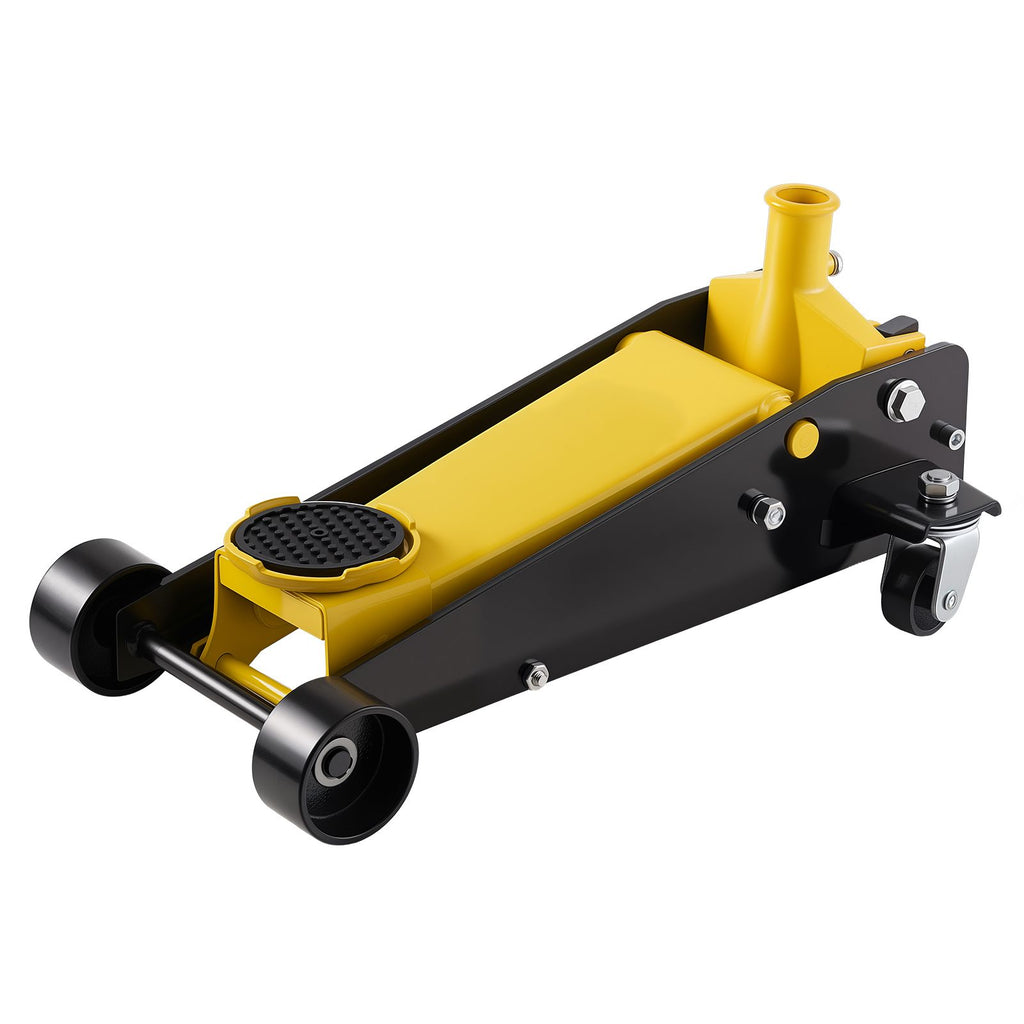 Low Profile Floor Jack, 3 Ton (6614 lbs) Capacity, Steel Racing Floor Jack with Single Piston Quick Lift Pump, Hydraulic Trolley Car Lift for Sports Cars, SUVs, Pickups, Lifting Range 5.1"-19.7"