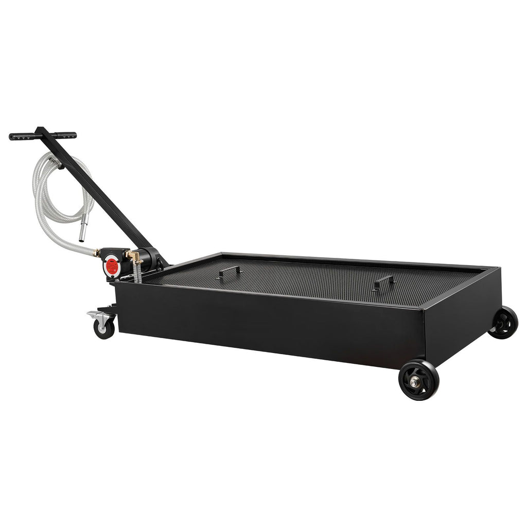 Low Profile Oil Drain Pan, 20 Gallon Capacity, Rolling Oil Drain Pan with Electric Pump & 7.2 ft Hose, Leak-proof & Corrosion-resistant, Fit for Cars, SUVs, Trucks, Motorcycles, ATVs, Metal
