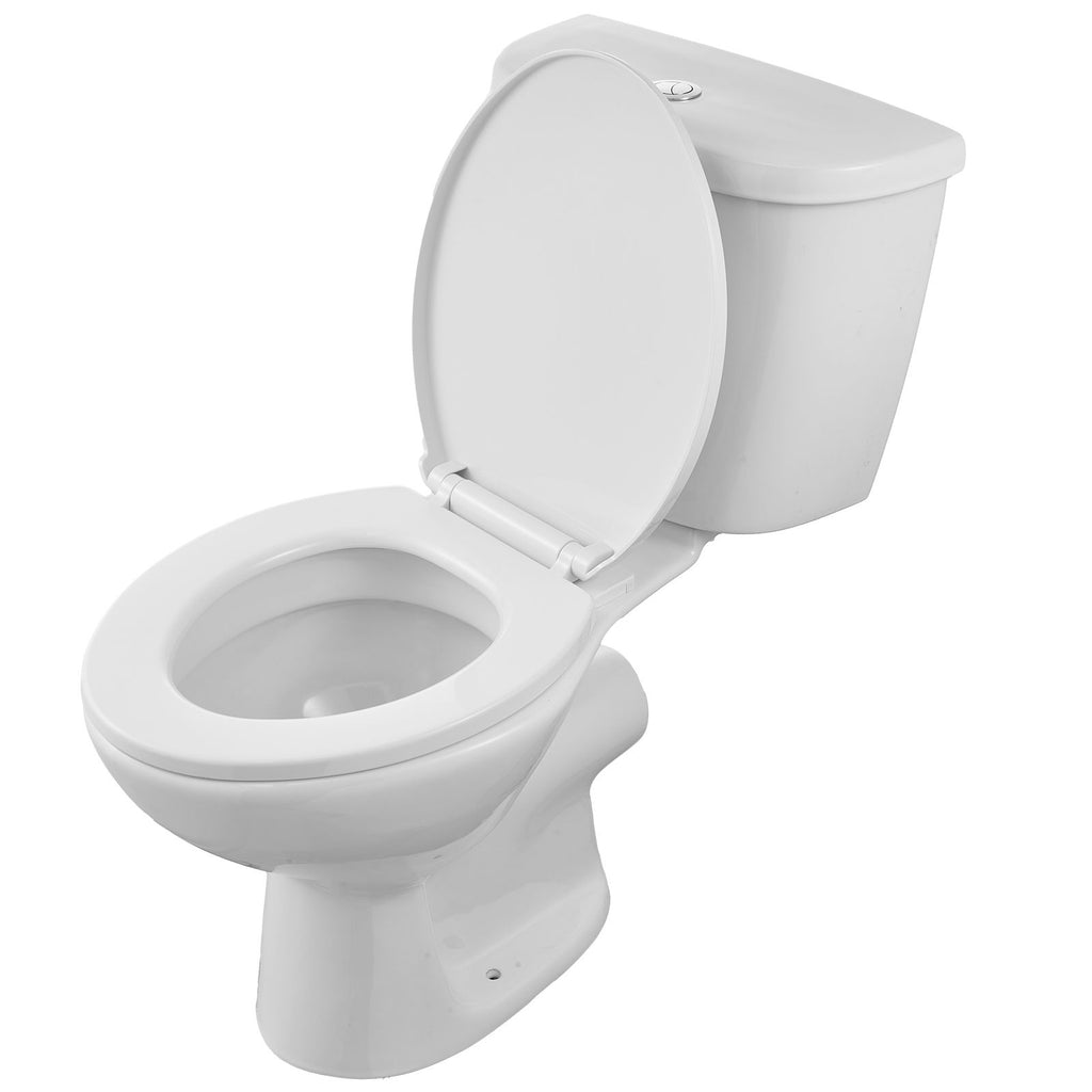 Macerating Toilet System with Powerful 500W Macerator Pump, Rear Discharge and Upflush Toilet For Basement, Dual Flush Water Disposal, Macerating Toilet System Kit with 3-Inlet, Space Saving