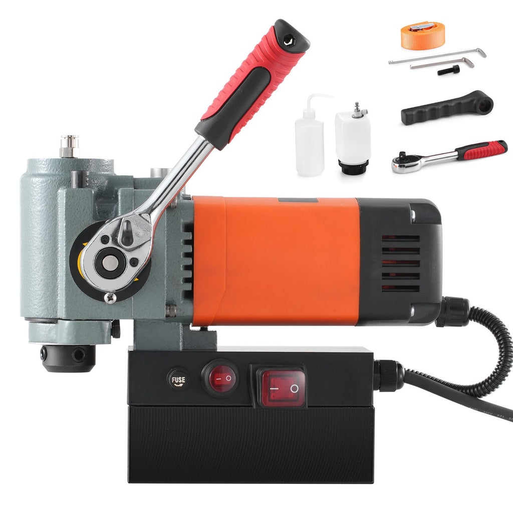 Magnetic Drill Press, 1300W Low Profile Mag Drill, Light Weight Portable Mag Drilling Machine with Cooling Device and Overload Protection, Mag Press for Equipment Installation, Industrial