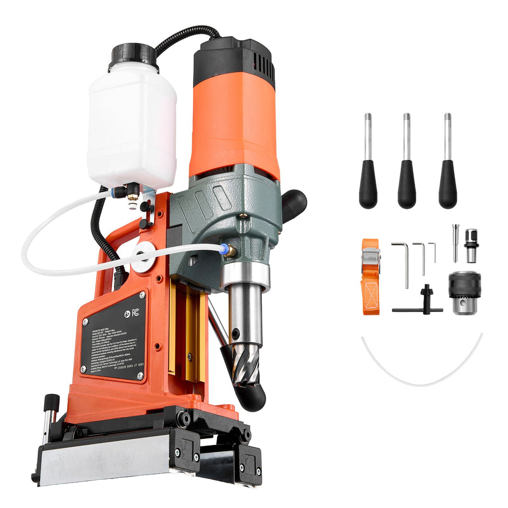Magnetic Drill Press, 1400 W, 2 inch Boring Diameter, 0-750 RPM Speed, Reversible Direction, Mag Drill Press for Metal Surface, Electric Drilling Machine for Industrial and Home Improvement