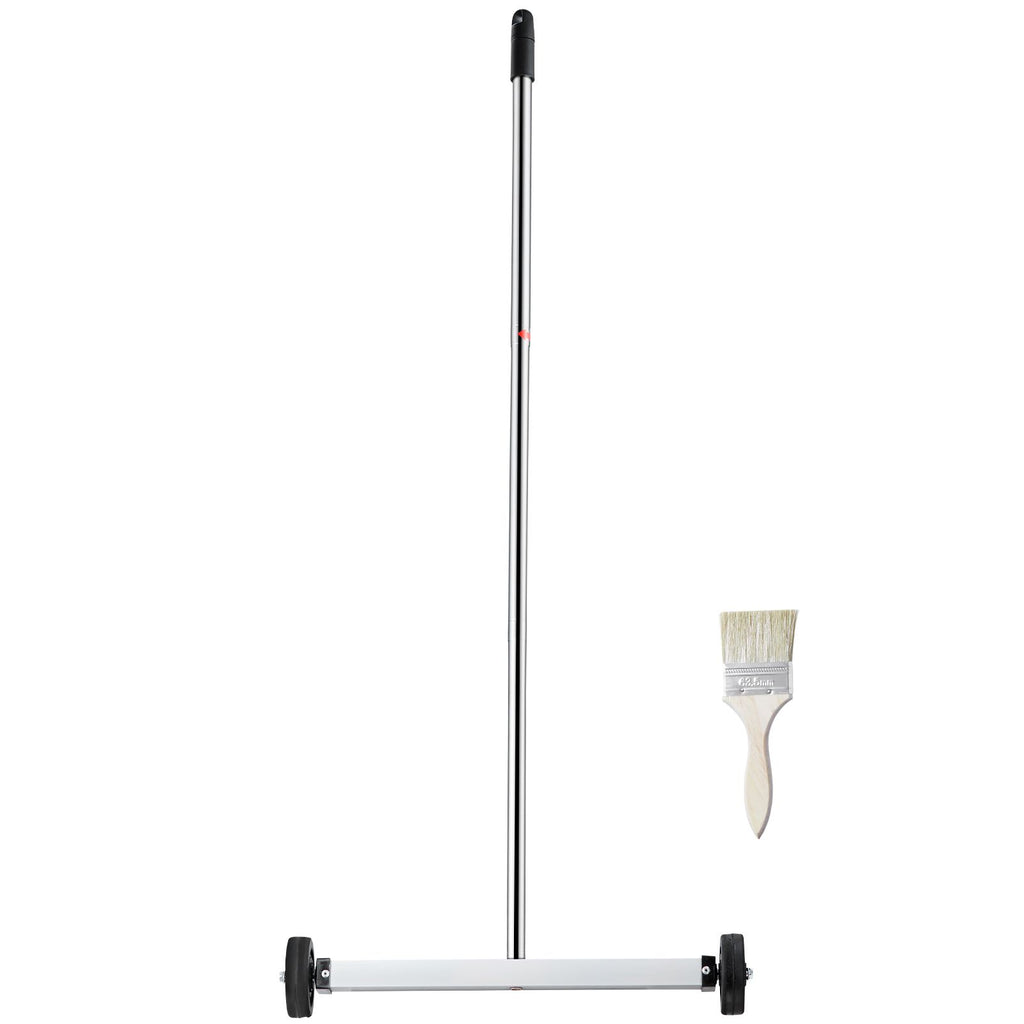Magnetic Sweeper with Wheels, 17inch Mini Magnetic Sweeper, 10 lbs Capacity, Adjustable Handle, Lightweight Magnetic Pickup Sweeper to Pick Up Nails and Screws, Easy Cleanup of Workshop Garage