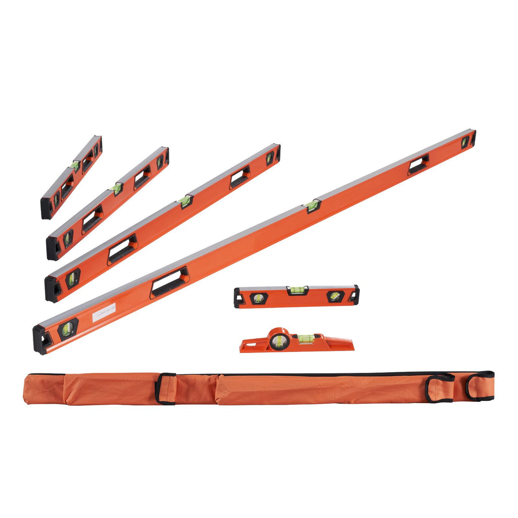 Magnetic Torpedo Level, 78/48/32/24/16/10 in Mechanical Level Set, Bubble Vials Ruler for 45/90/180 Degree, Aluminum Alloy Leveler Tool w/ Viewing Window, Shock-Resistant for Plumbing, Wood