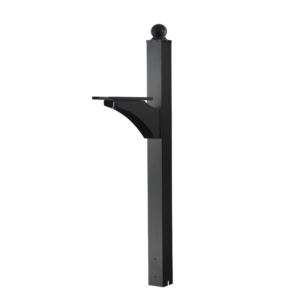 Mailbox Post, 56 x 4 x 4 Inches, Aluminum In-Ground Mounting Mail Box Stand with Universal Plate Bracket, Heavy Duty Metal Post Sleeve Kit for Outside Curbside Residential, Powder Coated Black