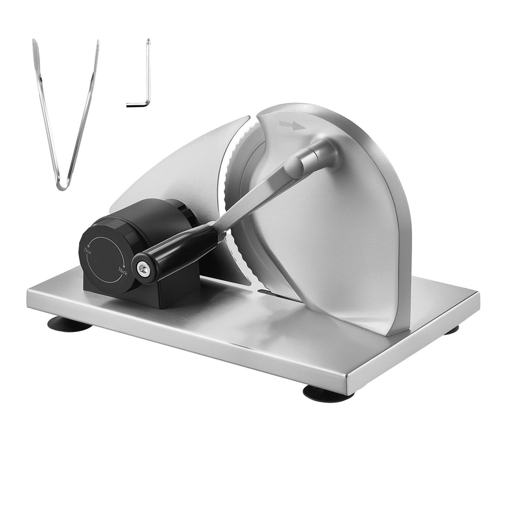 Manual Bread Slicer, 0-0.6" Adjustable Thickness Cheese Cutter, Hand Cranked Slicer for Homemade Bread - with Serrated Stainless Steel Blade for Kitchen, Restaurant, Bakery, Party