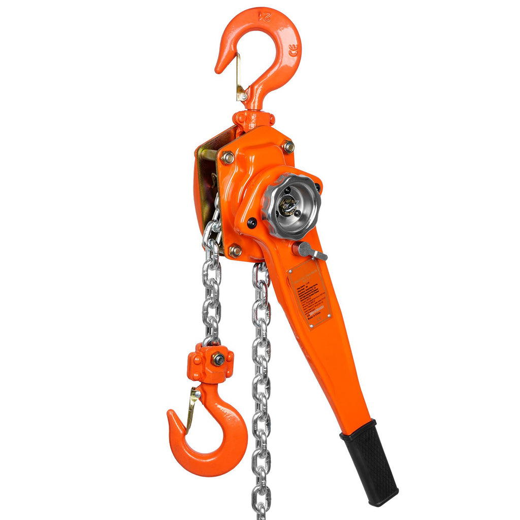 Manual Lever Chain Hoist, 1-1/2 Ton 3300 lbs Capacity 20 FT Come Along, G80 Galvanized Carbon Steel with Weston Double-Pawl Brake,Auto Chain Leading & 360° Rotation Hook, for Garage Factory Dock