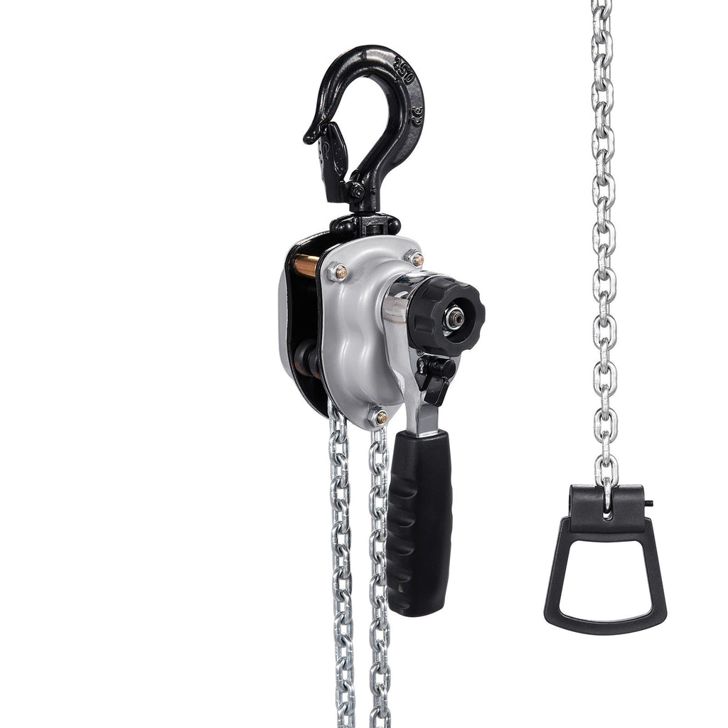 Manual Lever Chain Hoist, 1/4T 550LBS Capacity Heavy Duty Come Along, 10FT Lift G80 Alloy Steel Chain With Dual Pawl Mechanical Brake,360°Rotating Hooks, for Warehouse Construction Garage