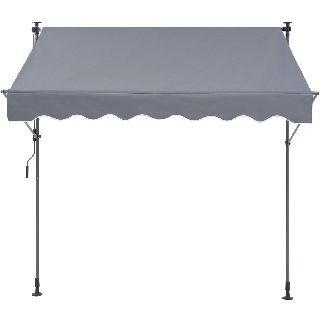 Manual Retractable Awning, 78" Outdoor Retractable Patio Awning Sunshade Shelter, Adjustable Patio Door Window Awning Canopy with 39" Sun Shade Curtain for Backyard, Garden, Balcony