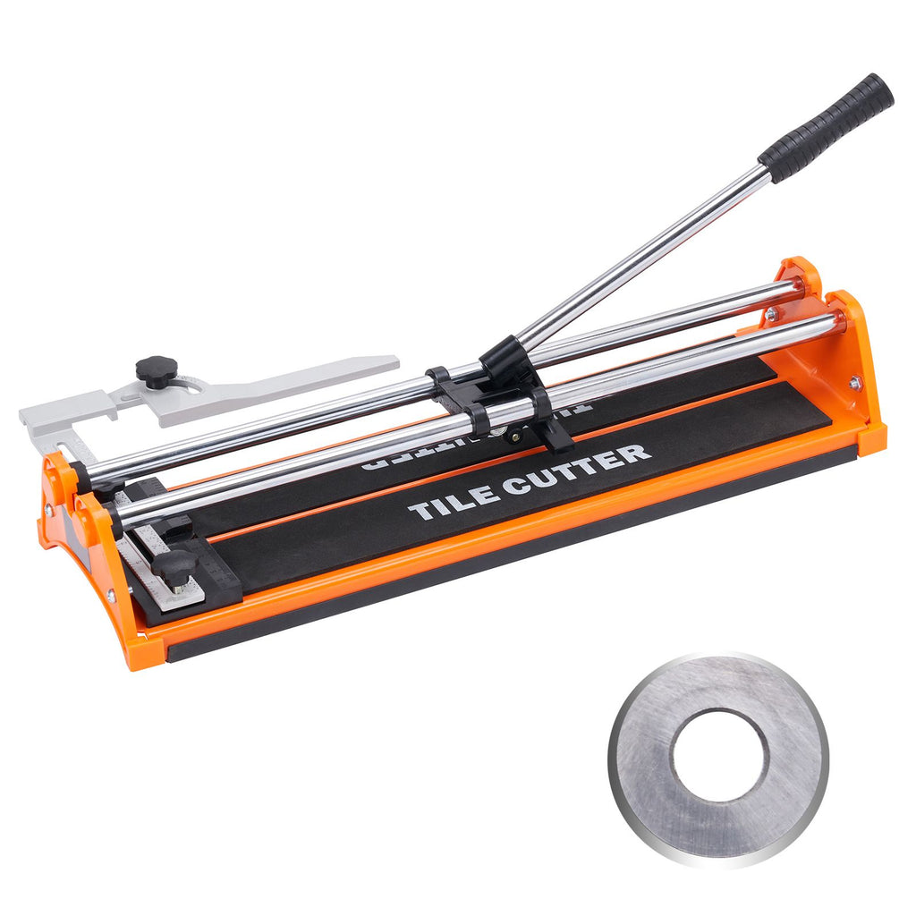 Manual Tile Cutter, 17 inch, Porcelain Ceramic Tile Cutter with Tungsten Carbide Cutting Wheel, Infrared Positioning, Anti-Skid Feet, Double Rails for professional installers or beginners