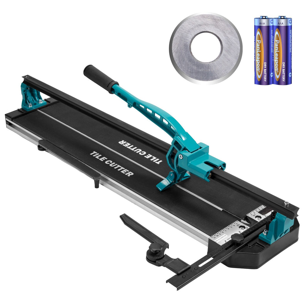Manual Tile Cutter, 32 inch, Porcelain Ceramic Tile Cutter with Tungsten Carbide Cutting Wheel, Infrared Positioning, Anti-Skid Feet, Durable Rails for professional installers or beginners