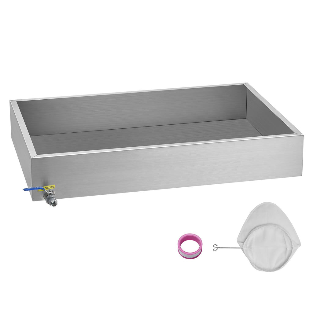 Maple Syrup Evaporator Pan, 22.4 Gallon, 325 Cups of 8.8oz Maple Syrup, Flat Evaporator Pan with 1 Valve and 3 Heating Methods, 304 Stainless Steel Maple Syrup Pan for Home, Outdoor