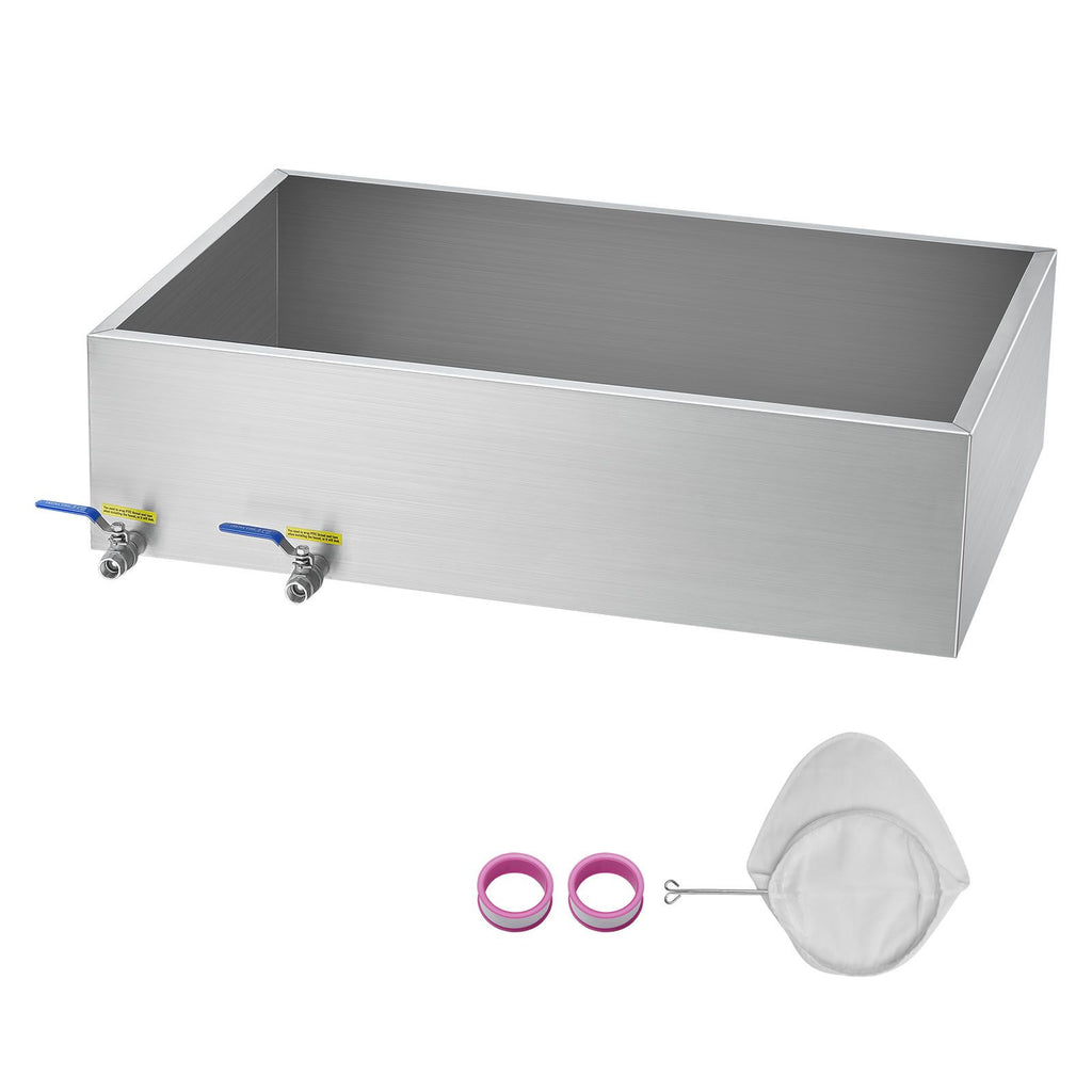 Maple Syrup Evaporator Pan, 35 Gallon, 509 Cups of 8.8oz Maple Syrup, Flat Evaporator Pan with 2 Valves and 3 Heating Methods, 304 Stainless Steel Maple Syrup Pan for Home, Outdoor