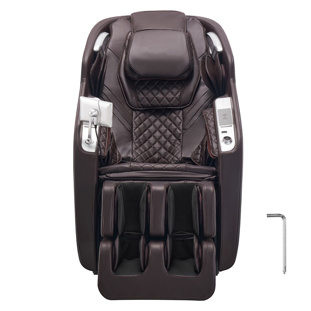 Massage Chair, 4D Full Body Zero Gravity Recliner with SL Track, Yoga Stretch, AI Voice Control, Heat, Foot Roller, Retractable Pedal, 36 Airbags, LCD, Armrest Controls, Rolling Base