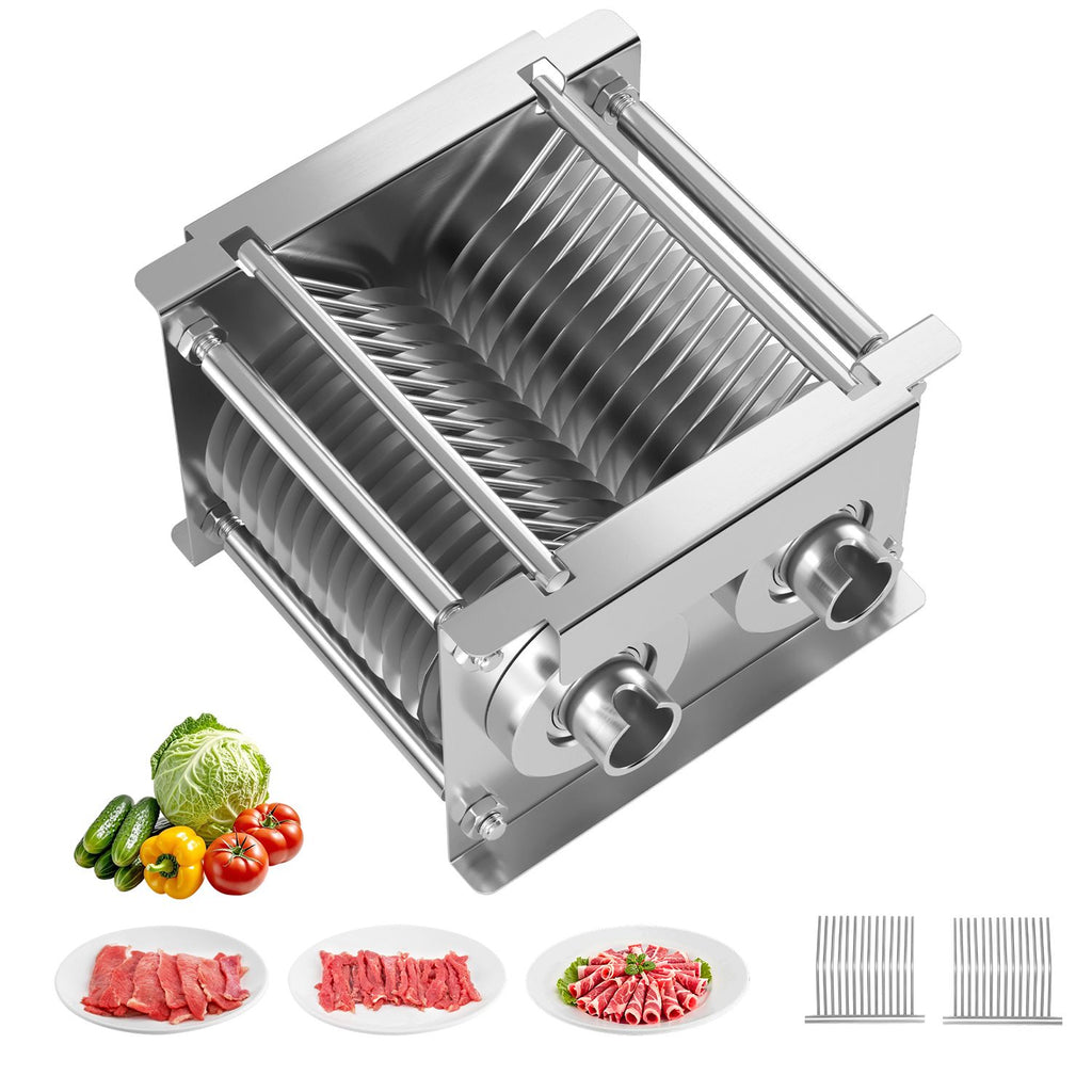 Meat Cutter Machine Blade, 7 mm Blade for Commercial Meat Cutter, One Set Blade for SJY-DQ90 Meat Cutting Machine, Stainless Steel, Cutter Slicer Blade Set for Boneless Meat, Soft Vegetables