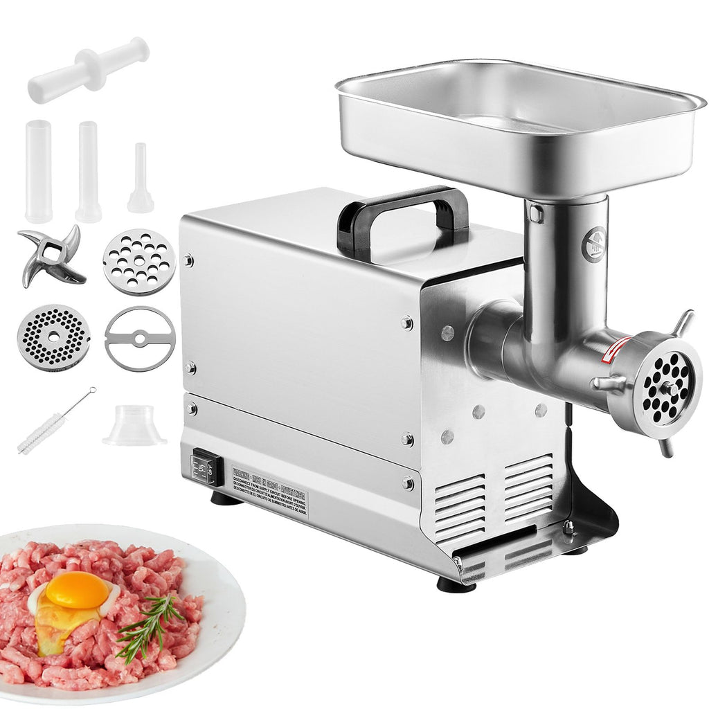 Meat Grinder, 11 Lbs/Min Capacity Electric Meat Grinders with Blade, Grinding Plate, Sausage Maker, Stainless Steel Commercial Meat Mincer for Kitchen Restaurant Butcher Store