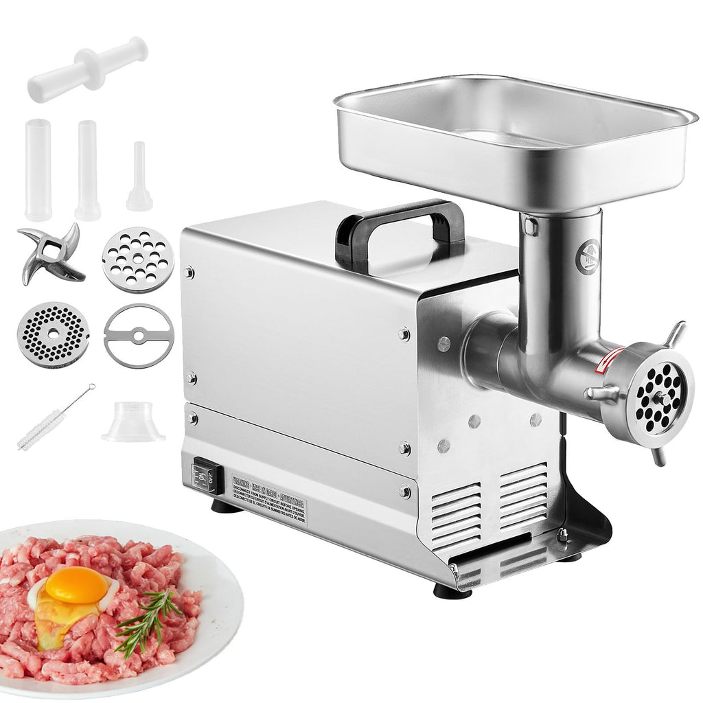 Meat Grinder, 21 Lbs/Min Capacity Electric Meat Grinders with Blade, Grinding Plate, Sausage Maker, Stainless Steel Commercial Meat Mincer for Kitchen Restaurant Butcher Store