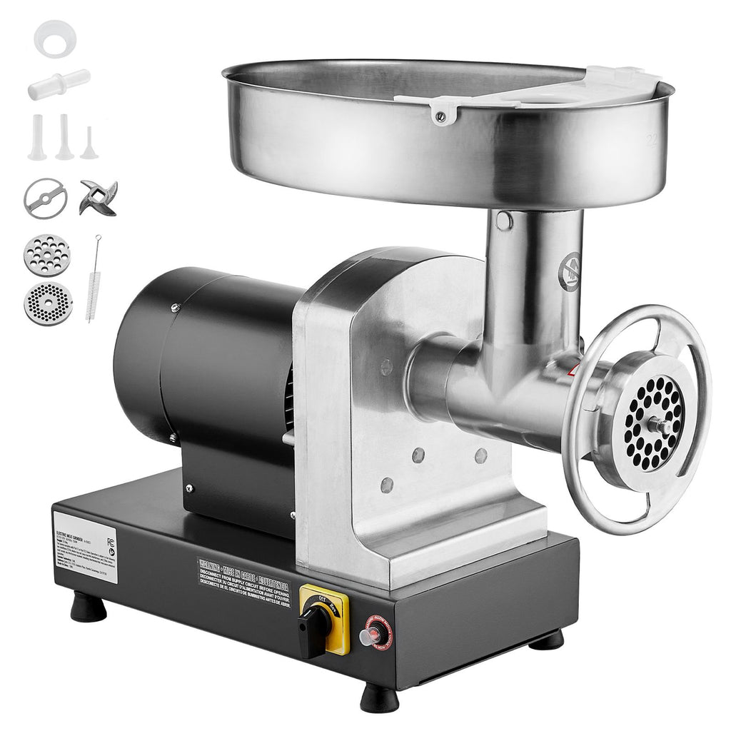 Meat Grinder, 6 Lbs/Min Capacity Electric Meat Grinders with Blade, Grinding Plate, Sausage Maker, Stainless Steel Commercial Meat Mincer for Kitchen Restaurant Butcher Store