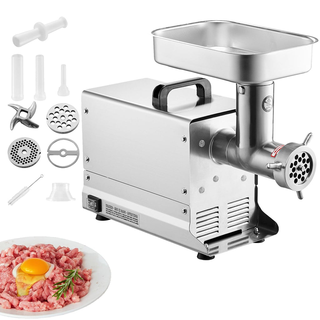 Meat Grinder, 7 Lbs/Min Capacity Electric Meat Grinders with Blade, Grinding Plate, Sausage Maker, Stainless Steel Commercial Meat Mincer for Kitchen Restaurant Butcher Store