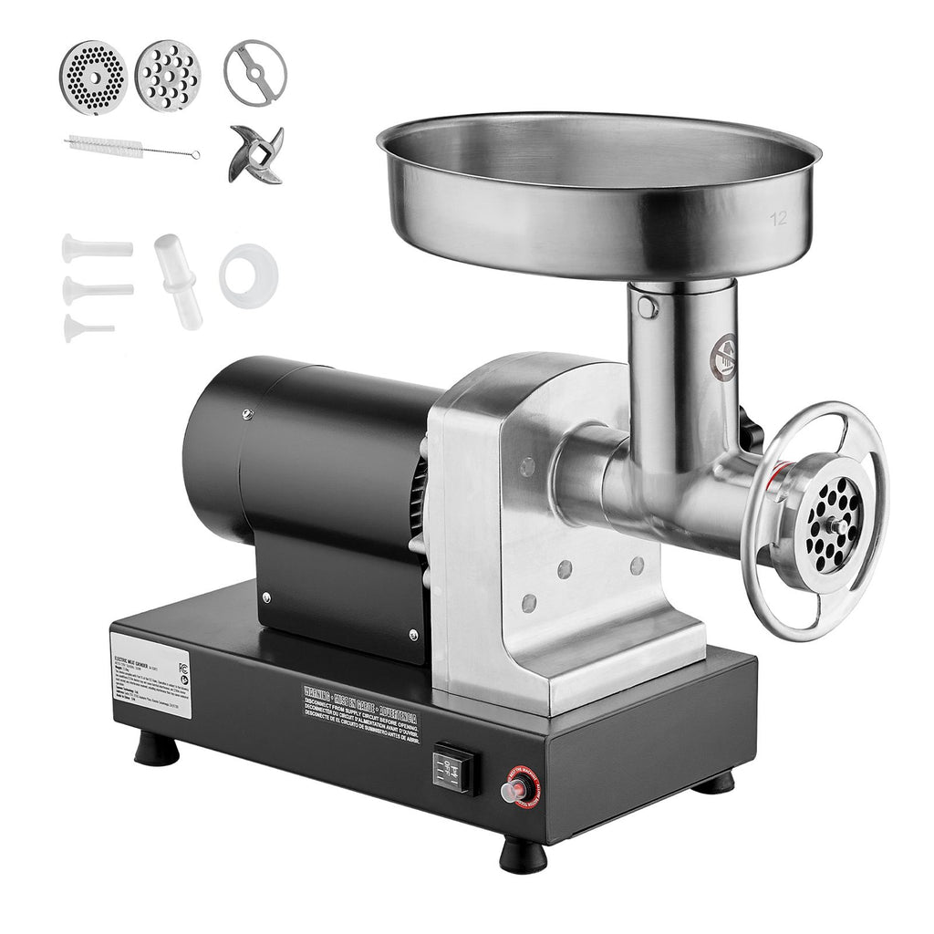 Meat Grinder, 9 Lbs/Min Capacity Electric Meat Grinders with Blade, Grinding Plate, Sausage Maker, Stainless Steel Commercial Meat Mincer for Kitchen Restaurant Butcher Store