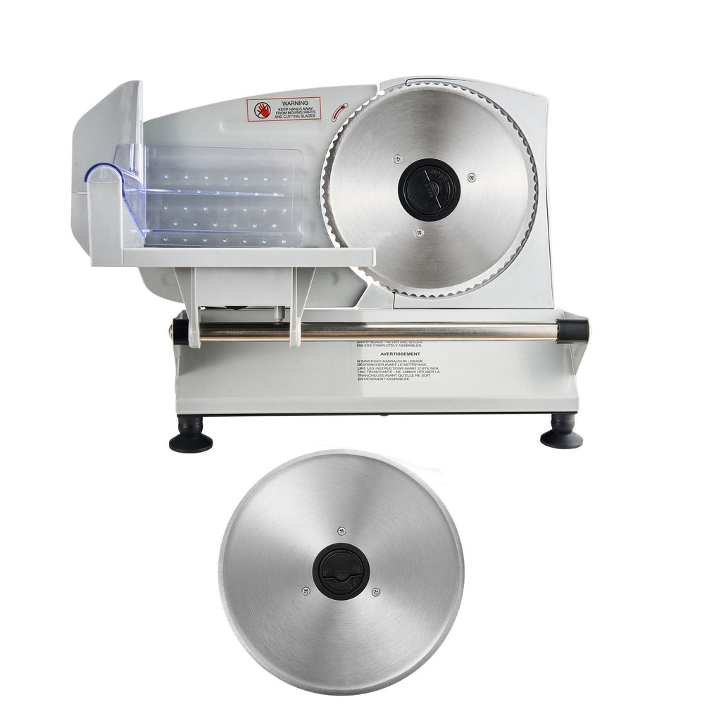 Meat Slicer, 6.7 inch 150W Electric Deli Slicer Machine with two SUS420 Blades, 0-0.6 inch Adjustable Thickness, ETL Certified Home Food-Slicer for Meat, Ham, Baguett, Steak, ETL Approved