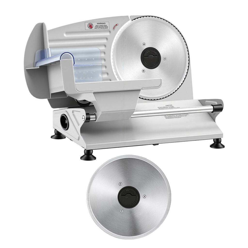 Meat Slicer, 7.5" Electric Deli Slicer with 2 SUS420 Blades & 0-0.6" Adjustable Thickness, 200W Home Food-Slicer for Frozen Meat, Ham, Baguett, Steak, UL Approved