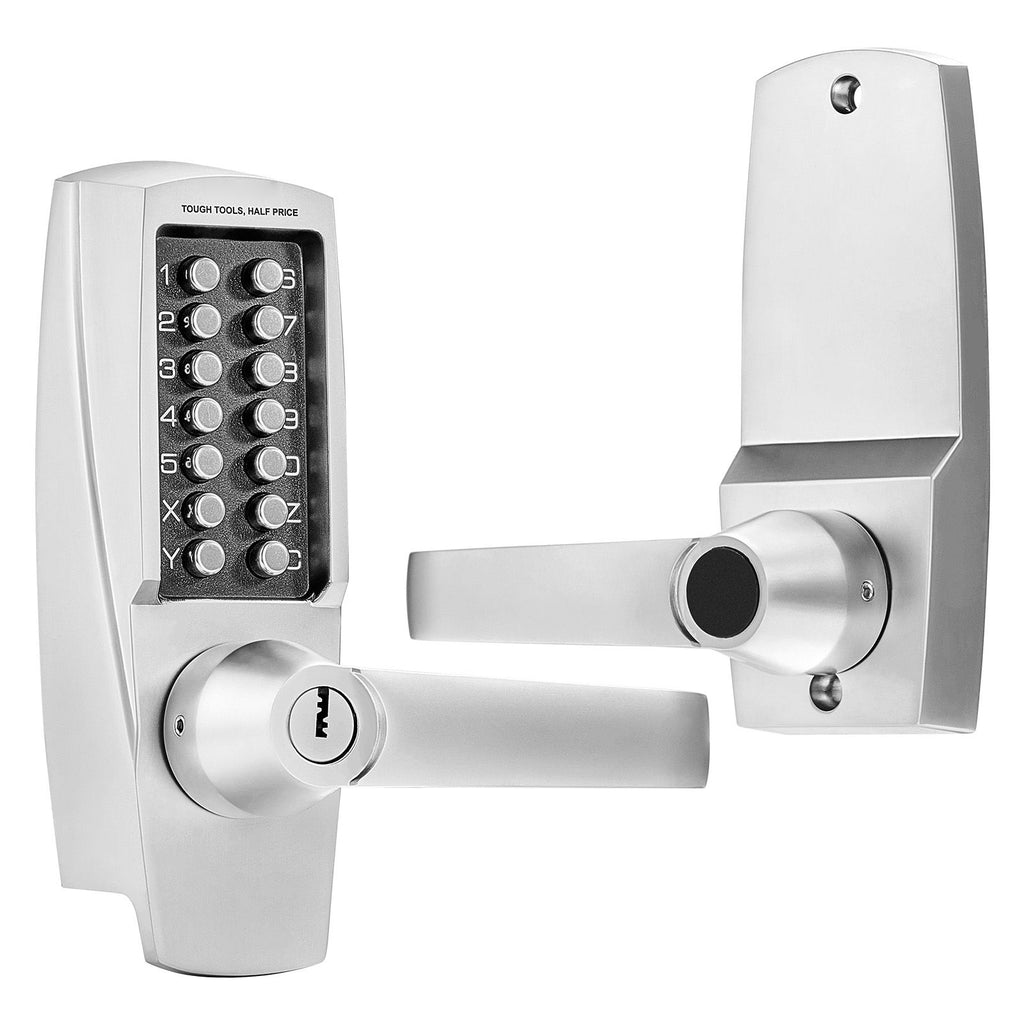 Mechanical Keyless Entry Door Lock, 14 Key Mechanical Door Lock with Keys, Mechanical Keypad Door Lock with Handle, Stainless Steel Waterproof Keyless Gate Lock, for Home Office Outdoor Garage
