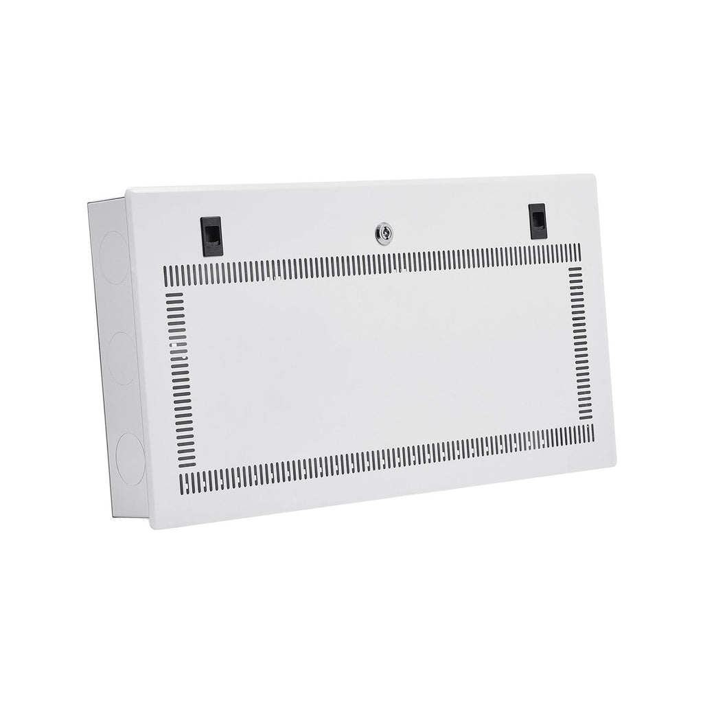 Media Enclosure, 28-Inch, Structured Media Center with Vented Hinged Door, Cable Management Box, Structured Wiring Multi-Media Cabinet, Recessed Electrical Media Box, for Network Distribution