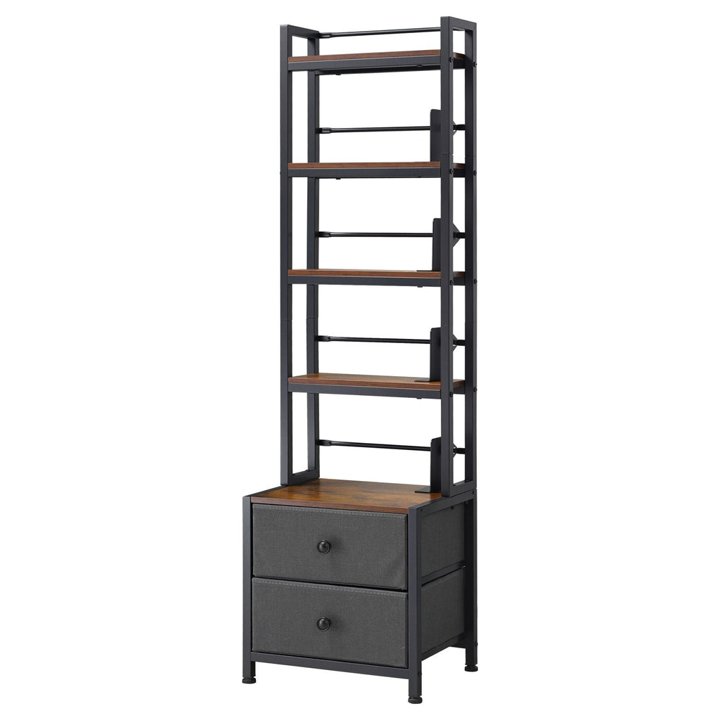 Media Storage Cabinet, 4-Shelf DVD Shelf Organizer with Drawers, 15.75 x 11.81 x 56.50 in Multimedia Storage Organizer for CDs, DVDs, Books and Games, CD Cabinet for Living Room, Home Office