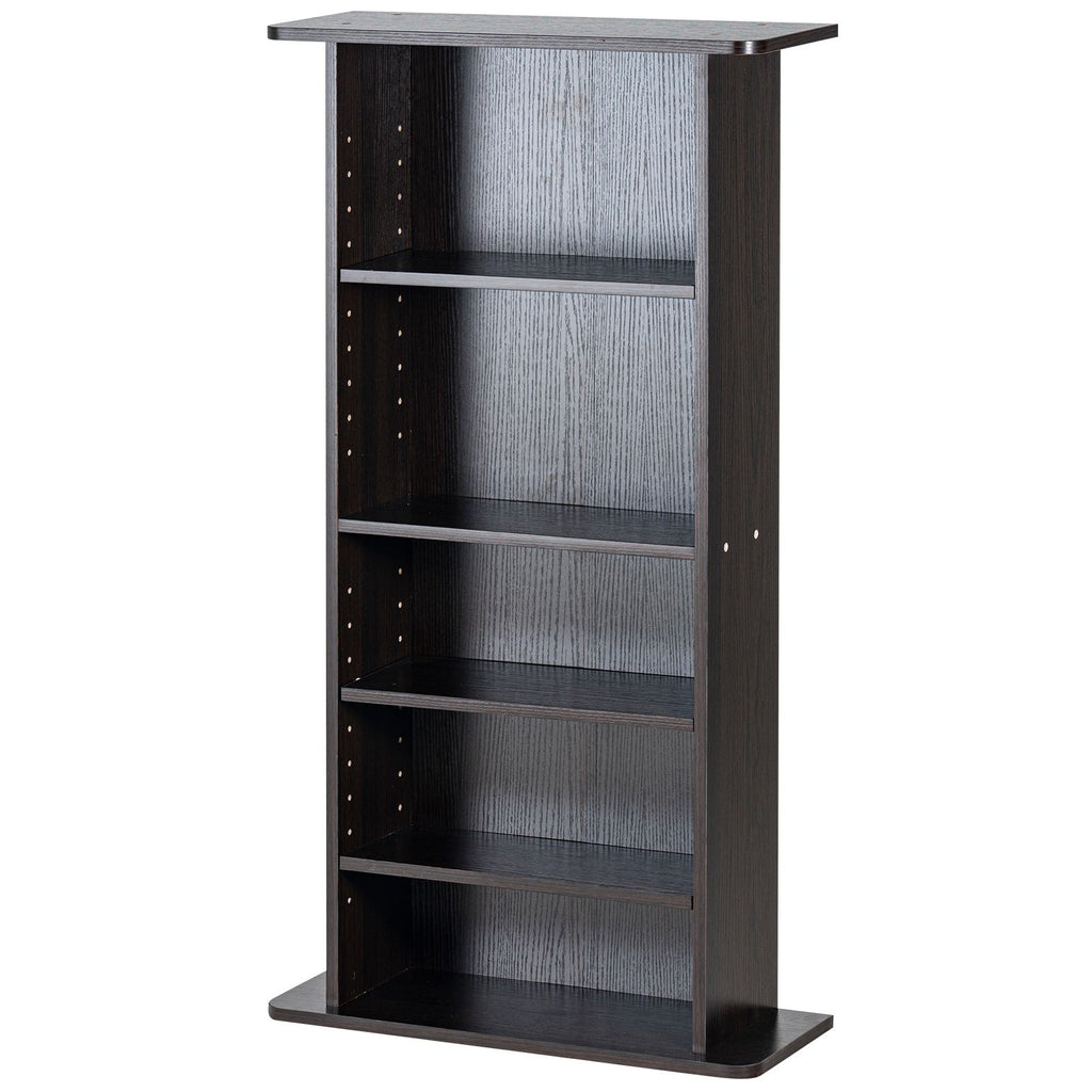 Media Storage Cabinet, 5-layer DVD Shelf Holds up to 240 CDs, Adjustable CD Shelves, Protects & Organizes Music, Movie, Video Games or Memorabilia Collections, Espresso