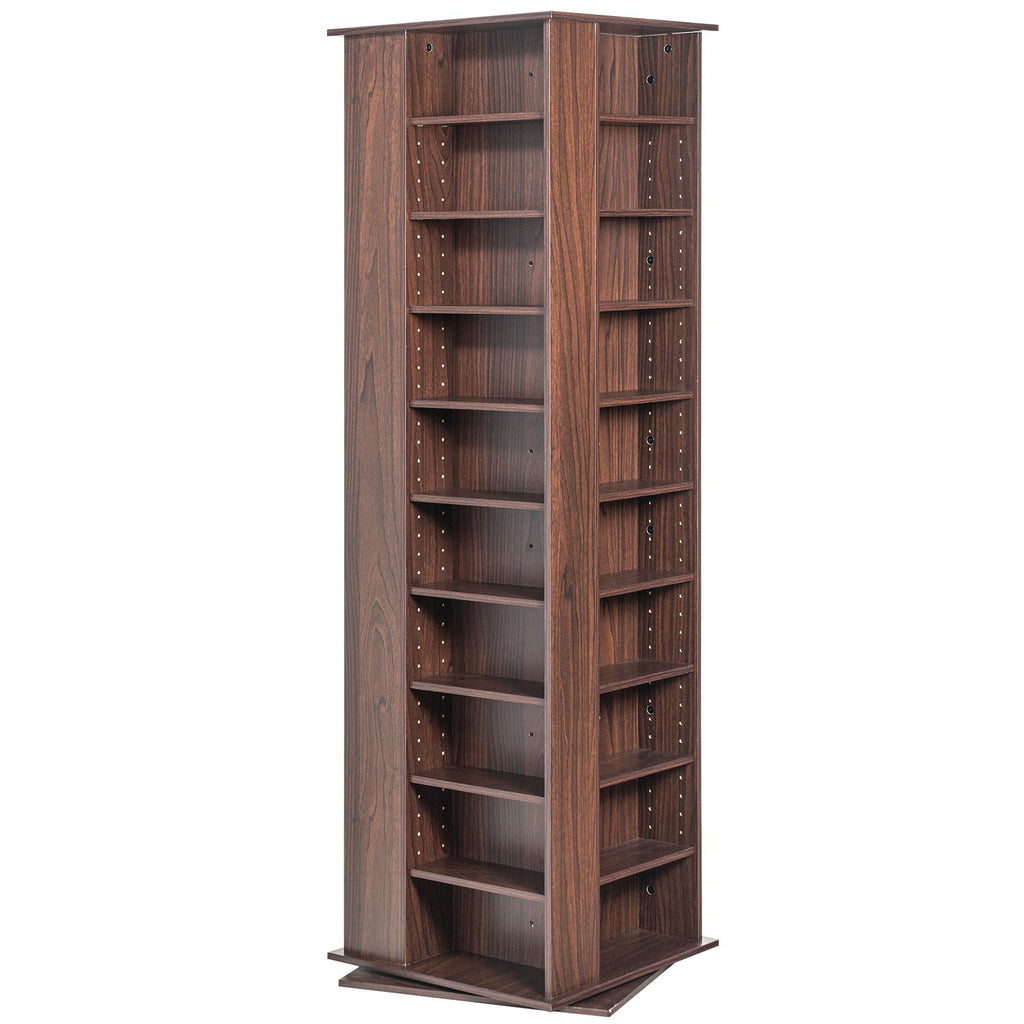 Media Storage Cabinet, Rotating Media Tower, Holds up to 1040 CDs, Protects & Organizes Music, Movie, Video Games or Memorabilia Collections- Espresso