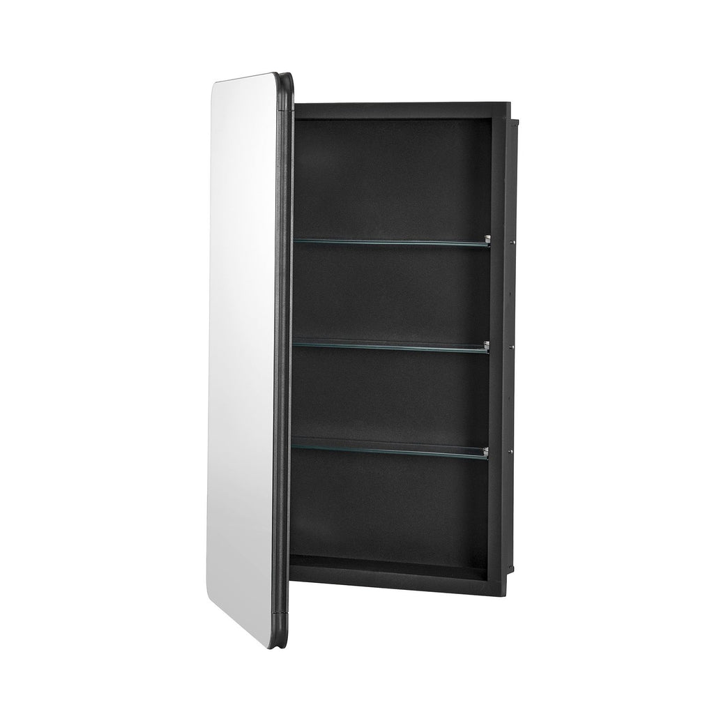 Medicine Cabinet, 16 x 24 inch, Medicine Cabinet for Bathroom with Mirror, Aluminum Frame Bathroom Wall Cabinet, 2-layer Adjustable Shelves, Recessed & Wall-mounted Installation