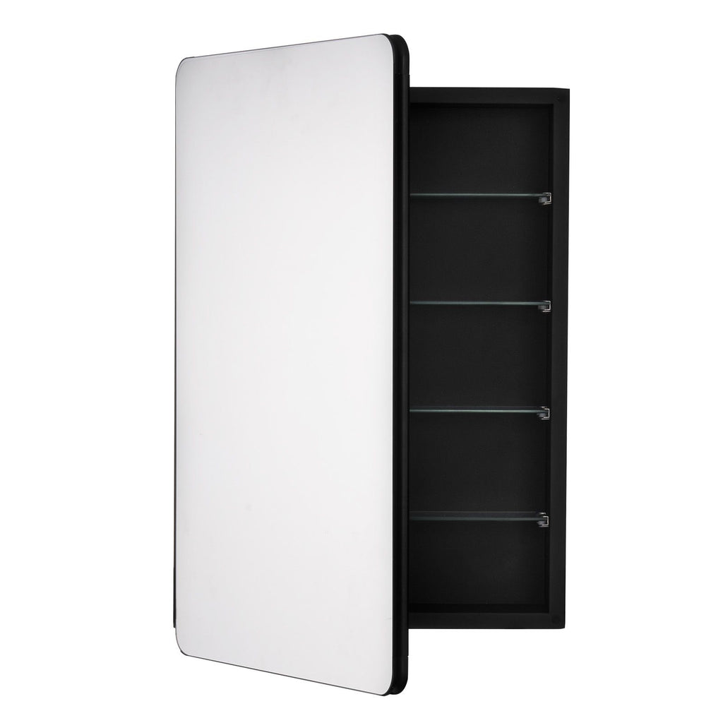 Medicine Cabinet, 20 x 30 inch, Medicine Cabinet for Bathroom with Mirror, Aluminum Frame Bathroom Wall Cabinet, 4-layer Adjustable Shelves, Recessed & Wall-mounted Installation