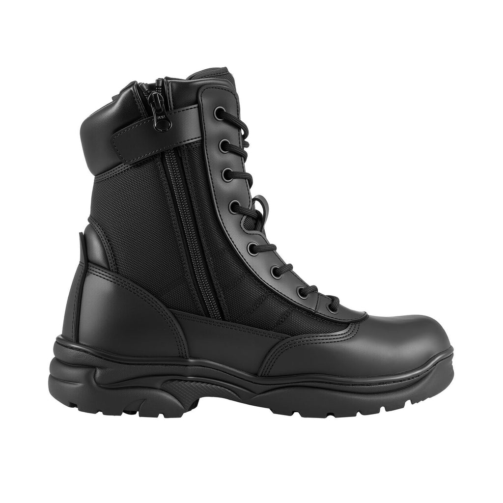 Men's Military Tactical Boots, 8 inch Combat Hiking Work Boots, Lightweight & Breathable Side Zipper Mens Motorcycle Interceptor Trooper Boot, for Outdoor Security Mountaineering, US Size 11