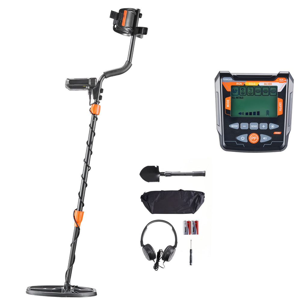 Metal Detector for Adults, 10", Professional High Accuracy Gold Detector, IP68 Waterproof Search Coil with Display, Headphones, 5 Modes, Adjustable Length, for Detecting Gold Treasure Hunting