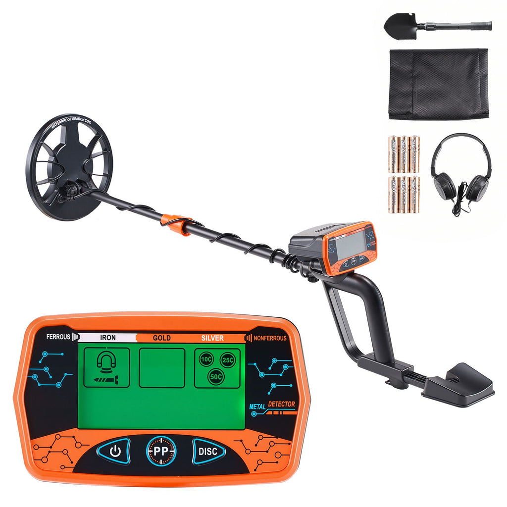 Metal Detector for Adults, 8", Professional High Accuracy Gold Detector, IP68 Waterproof Search Coil with Display, Headphones, 3 Modes, Adjustable Length, for Detecting Gold Treasure Hunting