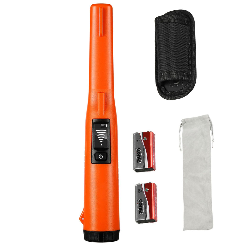 Metal Detector Pinpointer, IP68 Fully Waterproof Handheld Pin Pointer Wand, 4.5" Detection Depth, 3 Modes, LCD Screen, Treasure Hunting Probe with Holster and 9V Battery, for Adults and Kids