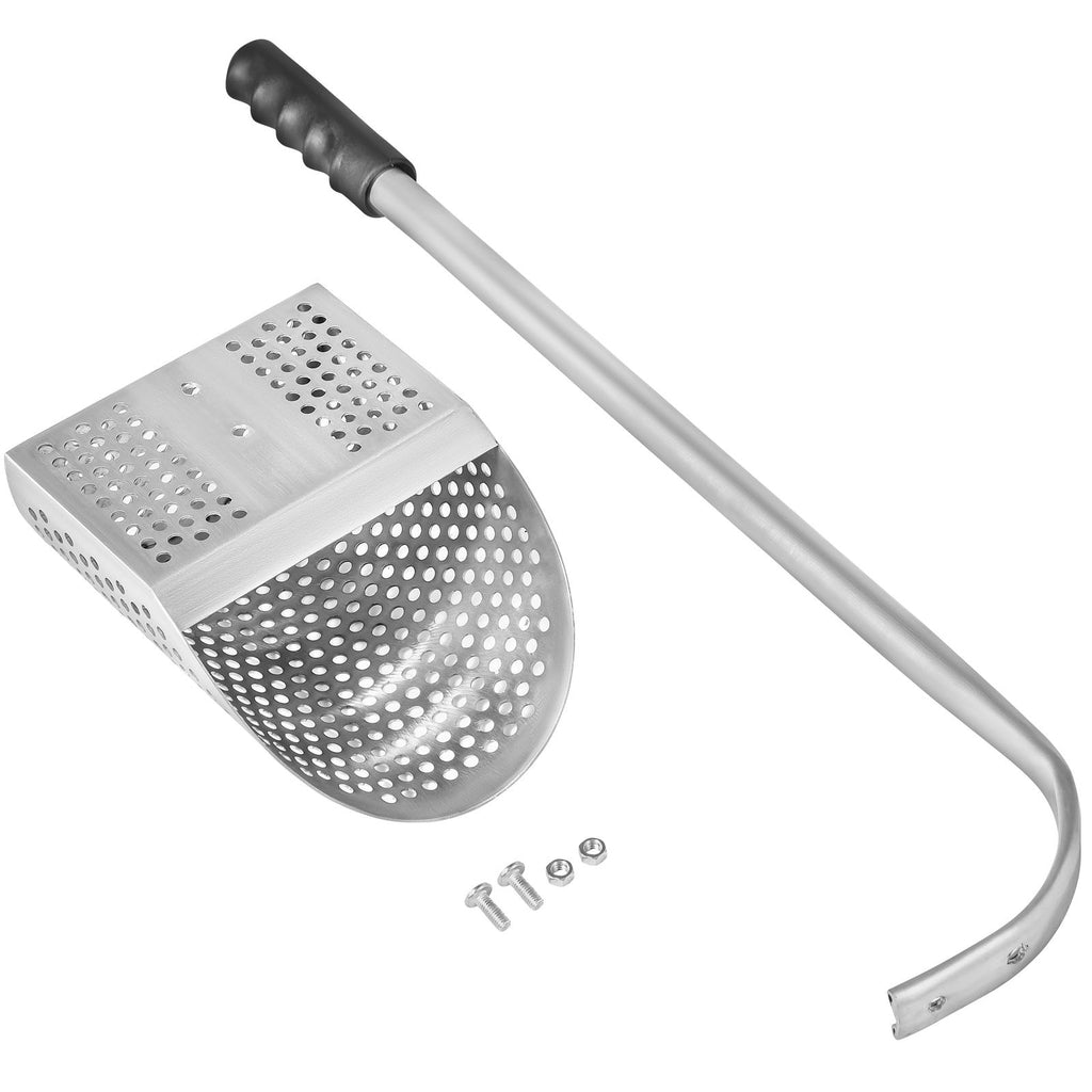 Metal Detector Sand Scoop, Stainless Steel Metal Detecting Beach Scoop Scoops, 10 MM Hole Beach Metal Detector Scoop Shovel, with Stainless Steel Handle Pole, for Metal Detecting Treasure Huntin